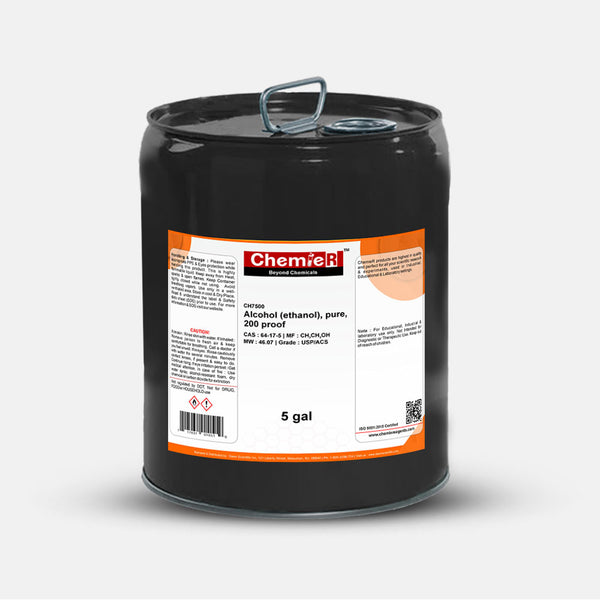 Alcohol (Ethanol), Pure, 200 Proof, USP/ACS Grade, 5 gallons